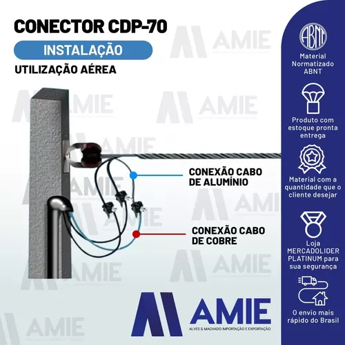 30 conector perfurante CDP 10-95mm derivação 1,50-10mm piercing