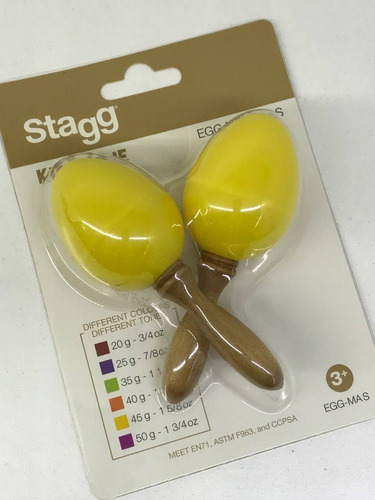 Stagg Segms Maracas Mango Corto Por Par Color Amarillo