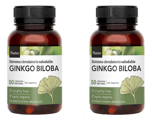 Ginkgo Biloba X2 Antioxidante Natier 50 Cap