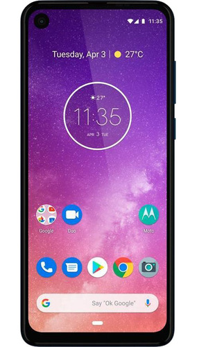 Motorola Moto One Vision 128gb Azul Safira Mt Bom Usado