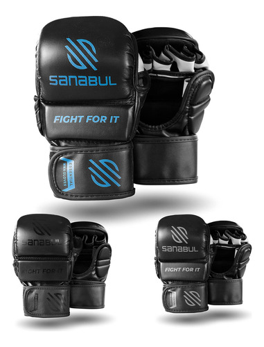 Sanabul Essential - Guantes Híbridos Mma De 7 Onzas (negro.