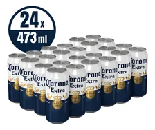 Cerveza Clara Lager Corona Extra 24 Latones De 473 Ml