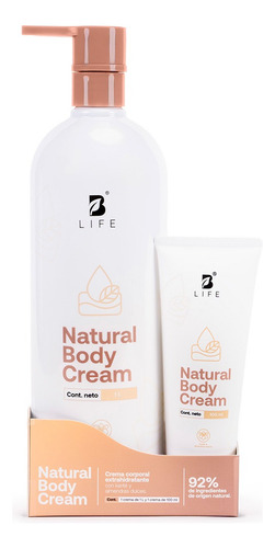 Crema Corporal Hidratante 1l. Con Karité Y Almendras. B Life Fragancia Karité Y Almendras Dulces