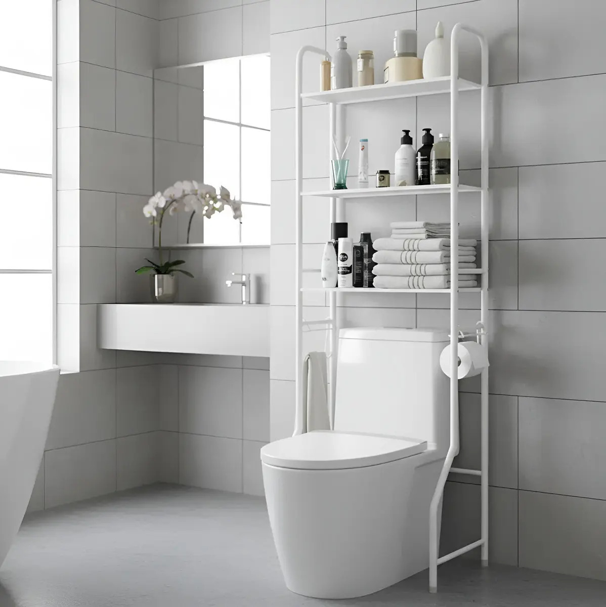 Organizador Para Bano Rack Estantes Mueble Metalicos Regadera Sacre Solutions
