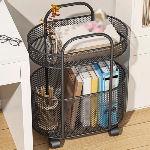 Carrinho De Livros Rolantes Com Rack De Armazenamento De