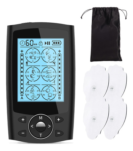 Electroestimulador Tens Ems Y Masaje 3 En 1 Con 36 Modos