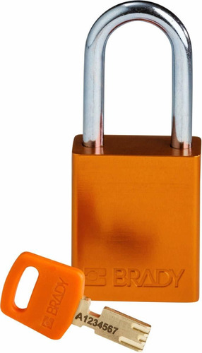 Safekey Candado Aluminio Naranja Grillete Acero 1.5