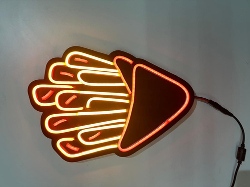 Cartel Cono De Papas Fritas Neon Deco/figura