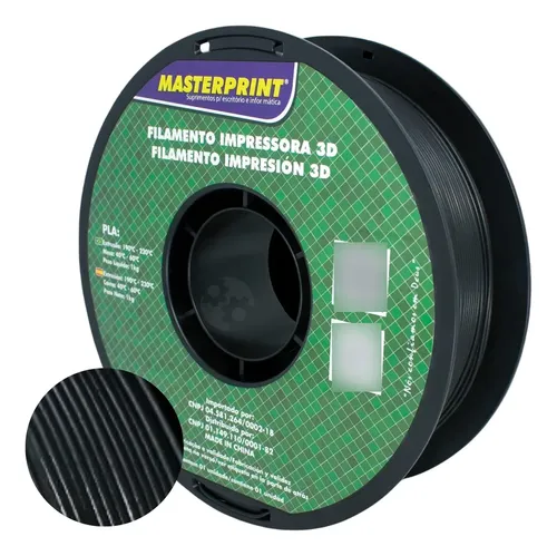 Filamento Pla 3d Masterprint Insumos Para Impressora 3d Fosforescente Verde Escuro - Masterprint Impressora 3d 175mm