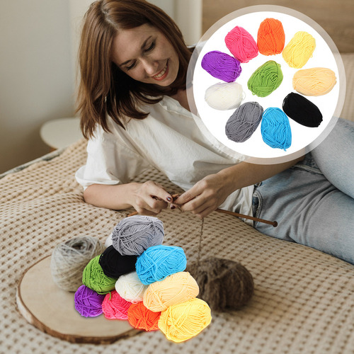 A Traje De Hilo Multicolor Para Tejer, 10 Unidades