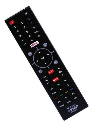 Controle P Tv Semp Toshiba Ct-6810 Netflix Youtube Globoplay