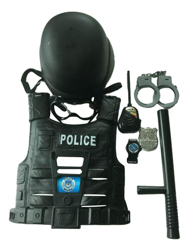 Aplicable A 9 Uds. Disfraz De Policía Para Niños, Uniforme