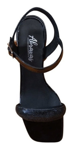 Sandalia Noche Vestir Cuero Strass Abraxas