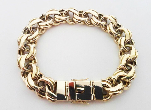 Pulseira Friso Duplo 50 Gramas 15mm Ouro 18k