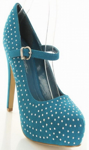 Zapatos Suede Azul Calipso N°36,5 Plataforma Imp. Usa