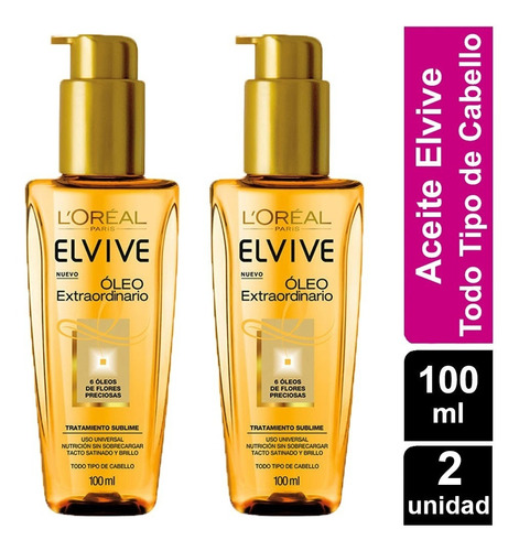 Elvive Serum Oleo Extraordinario Todo Cabello 100 Ml Pack 2