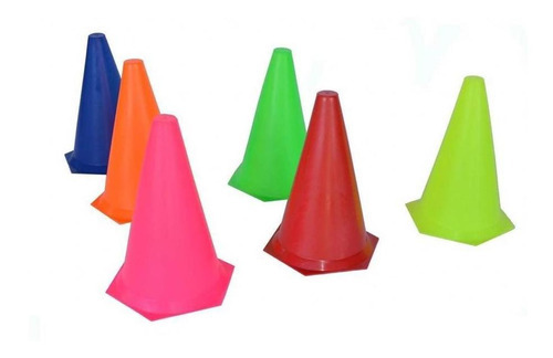 Kit 10 Cones Lisos 23 Cm Para Treino Funcional De Agilidade