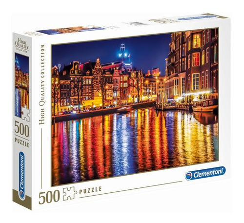 Amsterdam Luces De Noche Holanda Rompecabezas 500 Clementoni