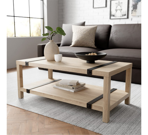 Stead Mesa De Centro Industrial Rectangular De Madera
