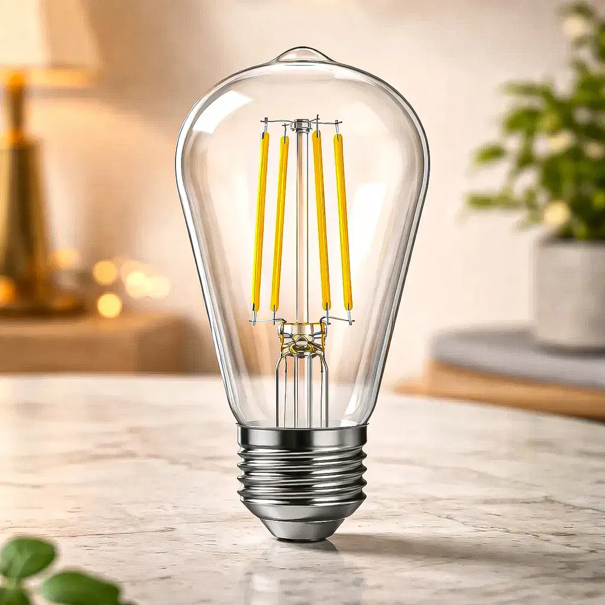 Lâmpada vintage 6w E27 Filament Warm Lamp 2700k Okshop Lâmpada LED E27 Lâmpada LED 6w Lâmpada LED Lâmpada LED 6w Luz quente E27 Lâmpadas LED 6w