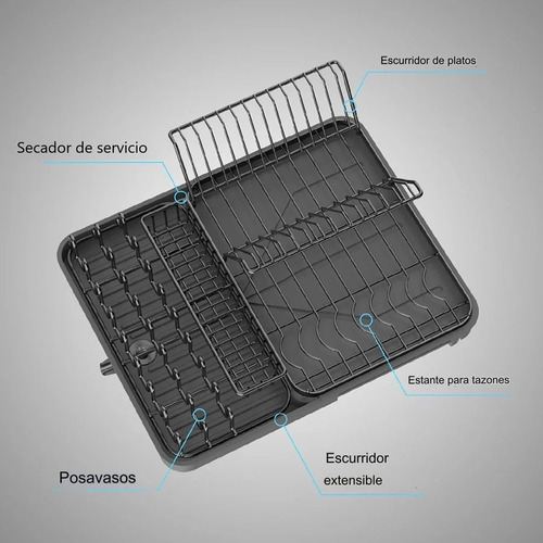 Secaplatos-loza Escurridor Plegable Acero Inoxidable