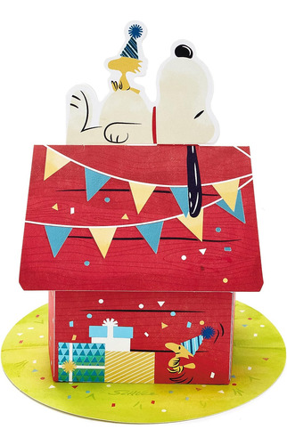Tarjeta De Cumpleaños Pop Up De Papel Peanuts (casa De...