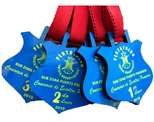 Imagen 1 de 9 de Kit 3 Medallas Mdf Con Impresión Digital