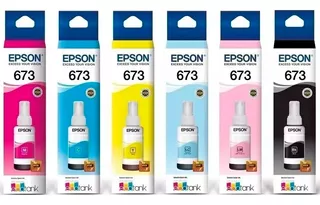 6 Pack Botella Tinta Epson T673 Ecotank L805 L810 L850 L1800