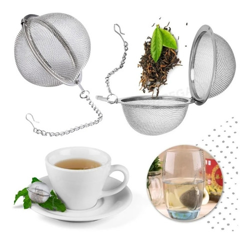 Infusor Colador De Té Filtro Hebras Redondo Acero Inoxidable