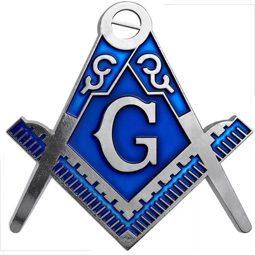 Adesivo Emblema 3d Esquadro Metal Símbolo Maçonaria Maçom