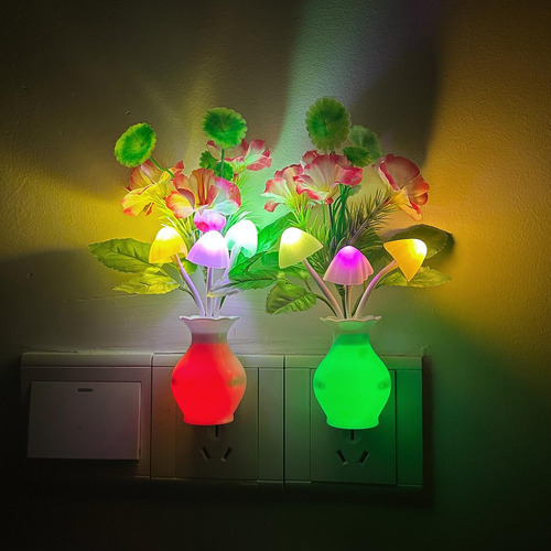 Luz Nocturna Led Con Sensor De Flores Para Niños