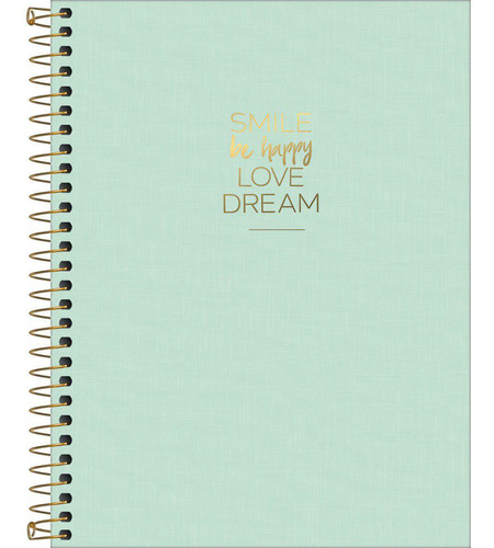 Caderno Espiral Capa Plástica Colegial Happy Verde 80 Folhas