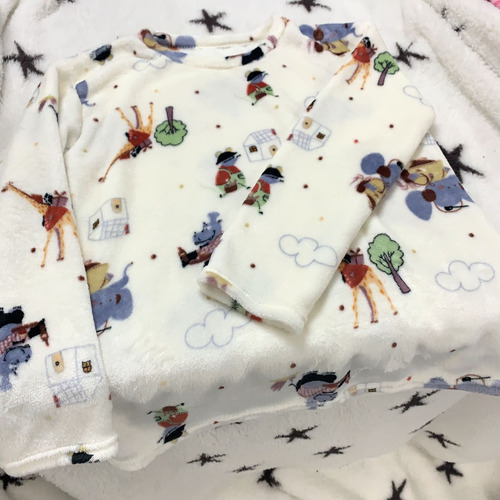 Conjunto De Pijama Con Diseño De Ciervo De Cuello Largo Con