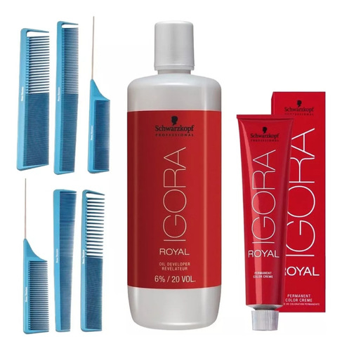 16 Tinturas Schwarzkopf Igora Royal + Oxidante + Set Peines 