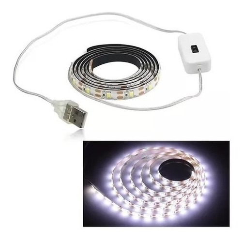 Tira Luz Led Blanca 2mts Con Sensor Para Cocina Baño Armario