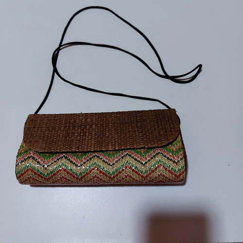 Cartera Sobre De Mano Tejido Y Rustico