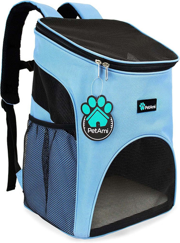 Mochila De Transporte Para Gatos Soporte De Hebilla Azul