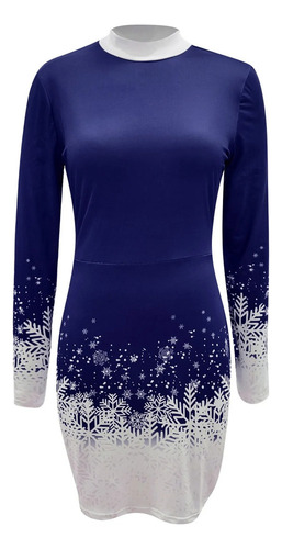 Bn Vestido Navidad De Manga Larga Con Cuello Redondo For