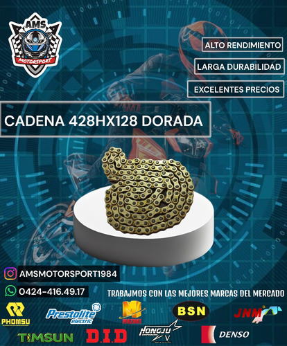 Cadena 428.hx.128 Dorada 