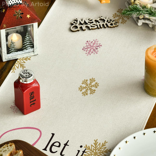 Modo De Artoide Árbol De Navidad Pink Let It Snowflake Corre