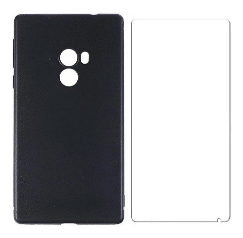 Capa P/ Xiaomi Mi Mix 1 Tela 6.40 Slim + Pelicula De Vidro Cor Capa Preta + Pelicula transparente