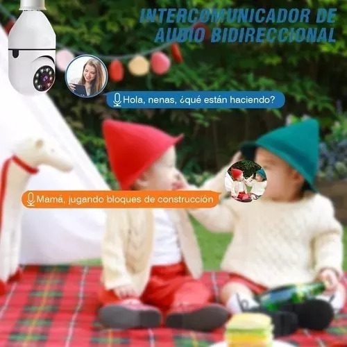 Camara Foco 360 Wifi Security App Icsee ,vision Nocturna Blanco