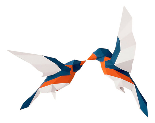 Pájaro De Origami Tridimensional En 3d