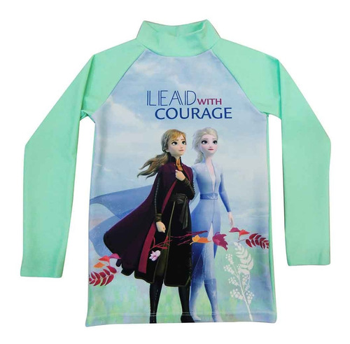 Remera De Playa Infantil Con Pretección Uv Disney Frozen Ub