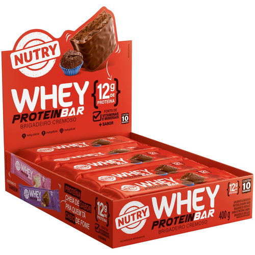 Nutry ProteinBar uma caixa com 10 unidades de 40 g