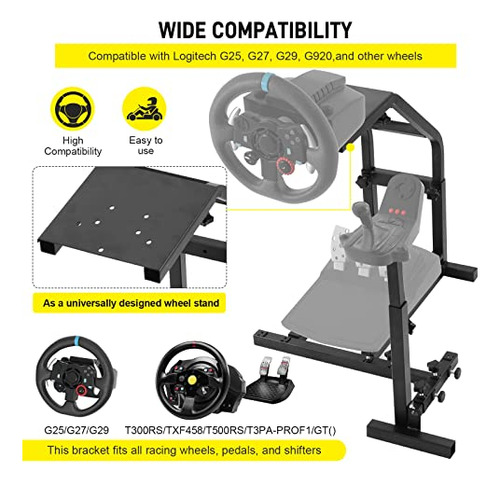 Pack Soporte De Volante Racing Ajustable Para Simulador
