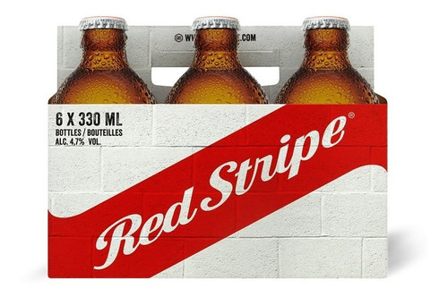 Imagem 1 de 2 de Cerveja Red Stripe Lager 330ml Jamaica Pack 6 Unidades