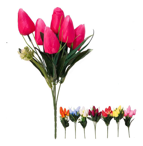 Flores Artificiales 6 Cabezas Tulipan X48 U Mayorista Deco
