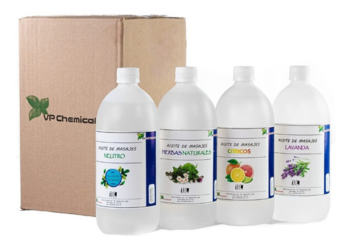 Imagen 2 de 2 de Aceite De Masajes Pack De 4 Fragancias - 4 Litros