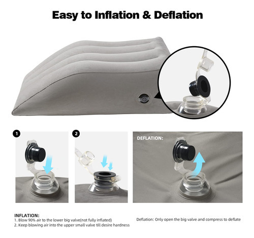 Cojín Inflable Para Levantar Piernas, Almohada Para Culo Color Gris